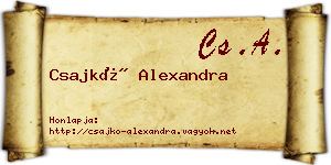 Csajkó Alexandra névjegykártya