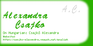 alexandra csajko business card