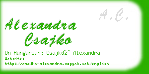 alexandra csajko business card